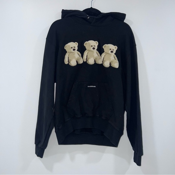 ADLV THREE BOUCLE BEAR HOODIE Black - Picture 2 of 5